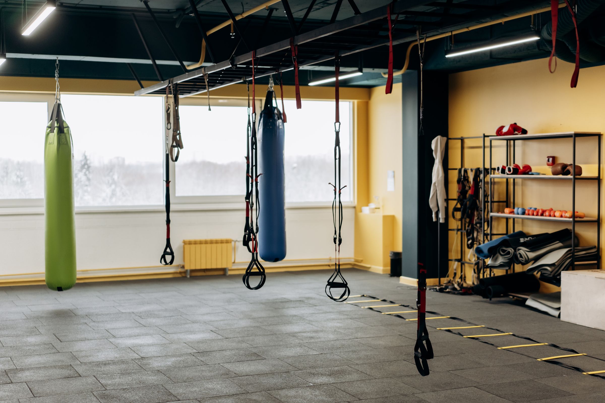 Premium training floor with functional equipment