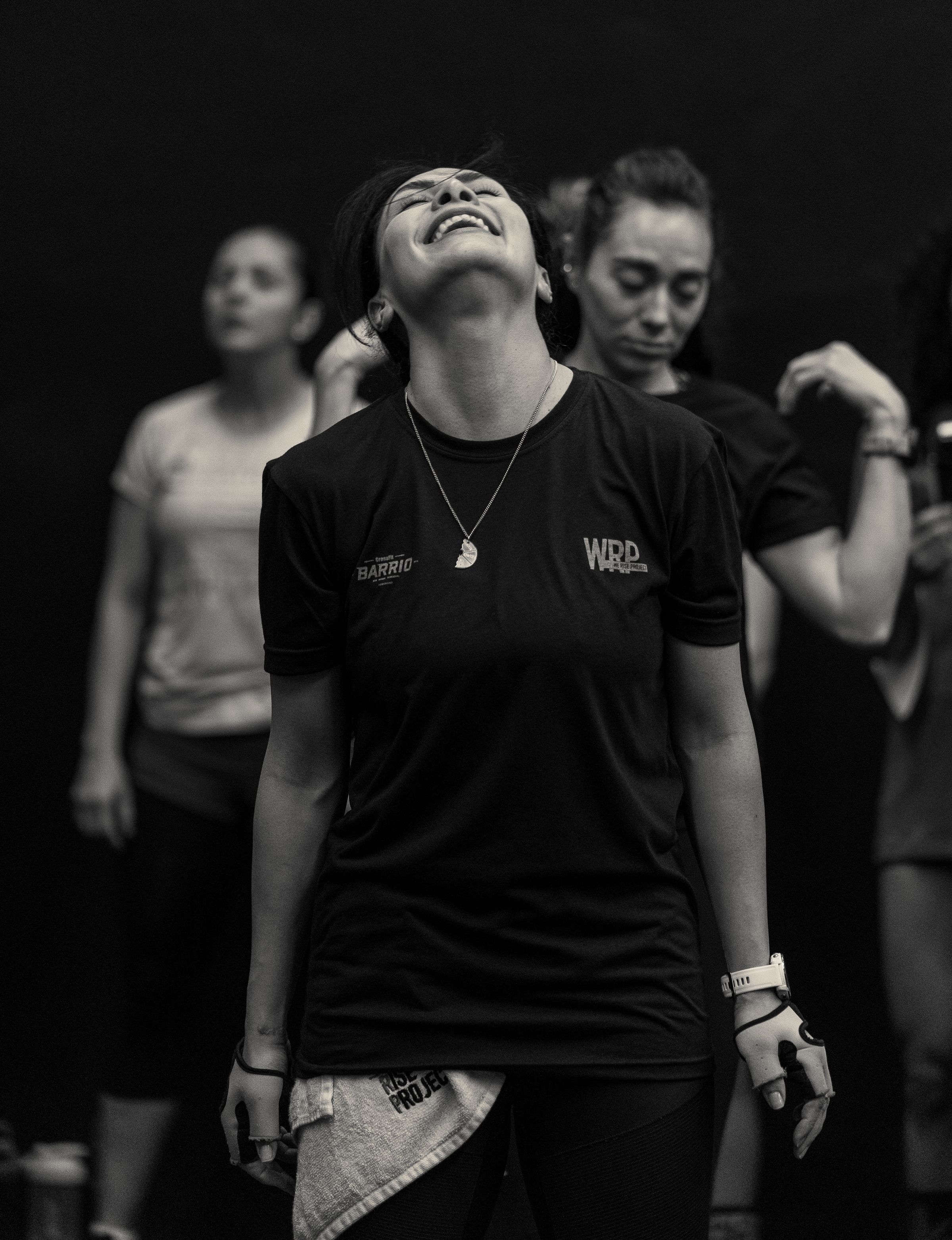 Black and white gym lifestyle portrait