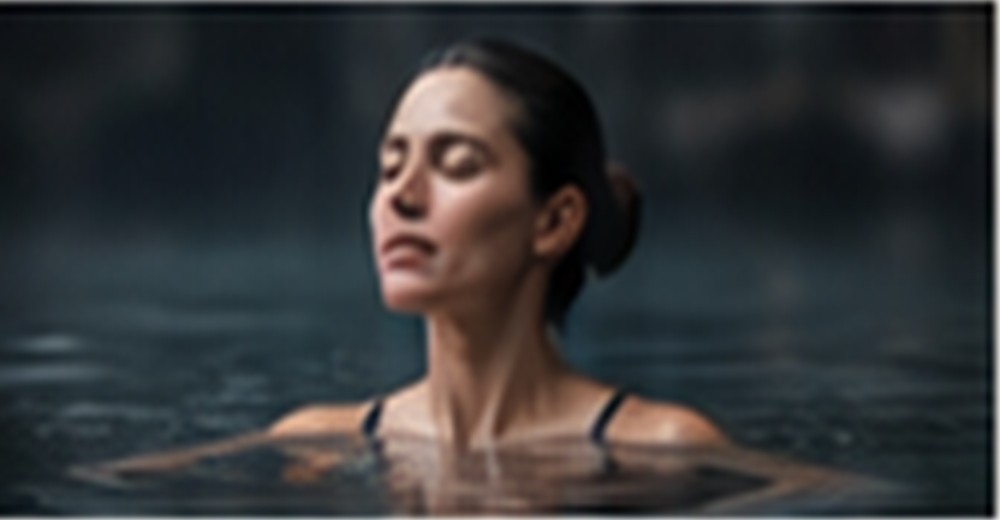 Woman in a calm cold-water session