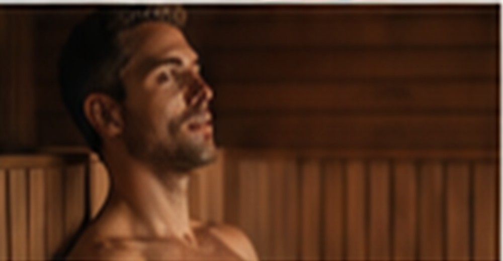 Man resting in a dry sauna